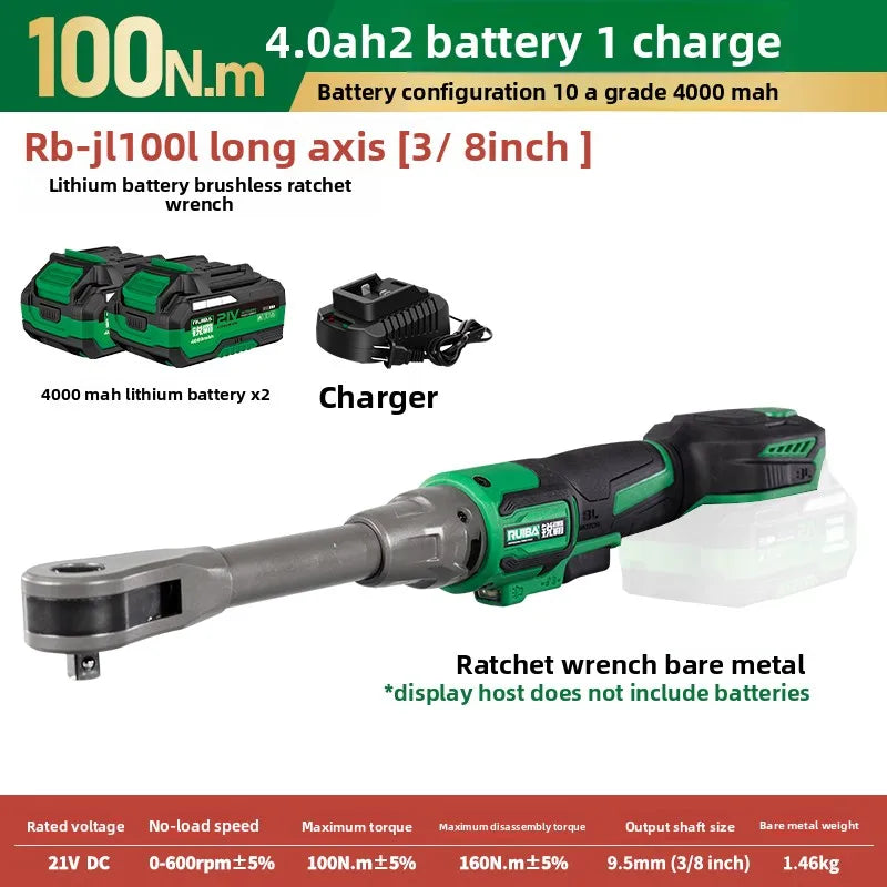 RUIBA-llave eléctrica inalámbrica sin escobillas, 3/8 pulgadas, 100NM, para batería Makita de 21V, destornillador, herramientas eléctricas, RB-JL100L