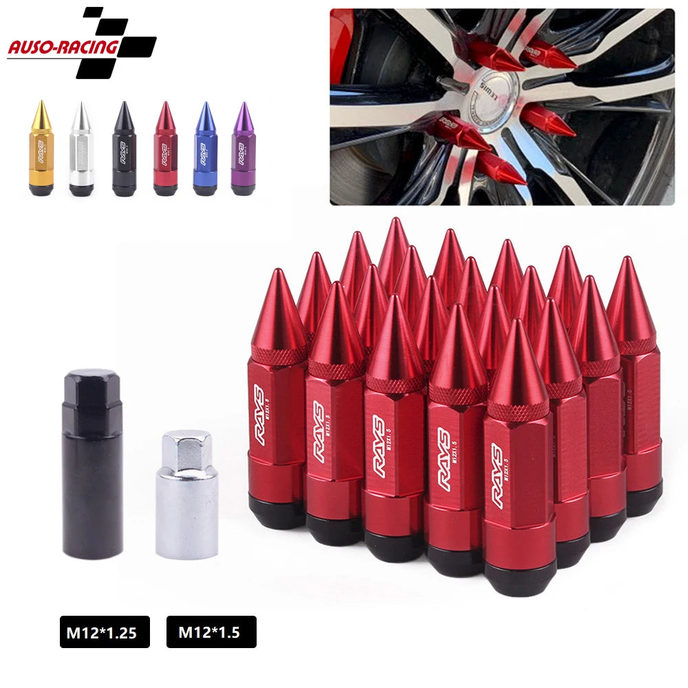 Llantas de sintonizador extendidas de aluminio con púas M12X1.5/M12X1.25, tuercas de juez Racing Jdm aplicables a Honda Toyota y Chevrolet Ford