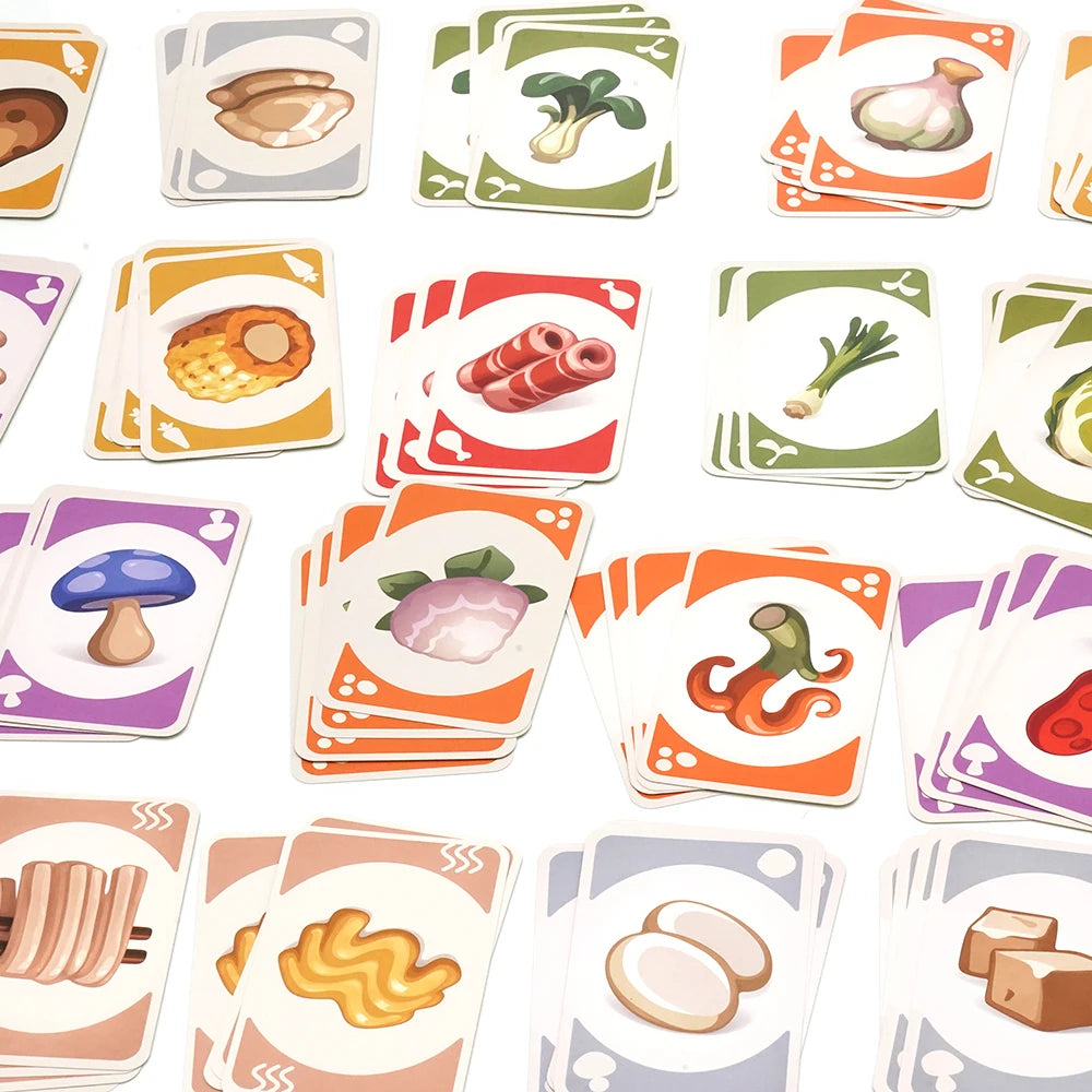 Juego de cartas estilo Hotpot de Palia, juego de colección para fiestas, juego de estrategia y emparejamiento, crea tres conjuntos de tres cartas, divertido.