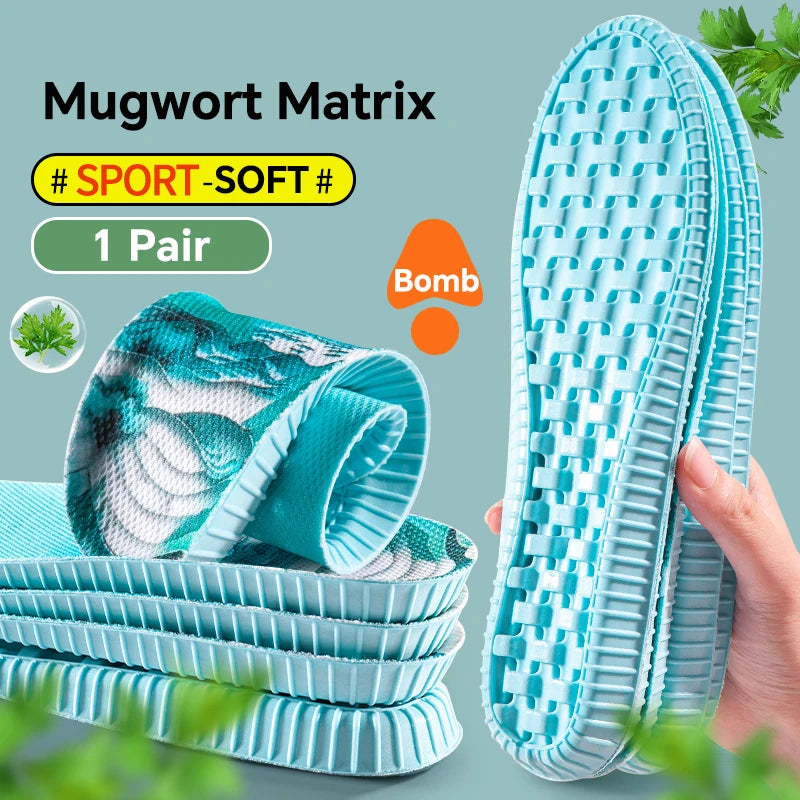 1 par de plantillas deportivas para hombres y mujeres, suaves, elásticas, antiolor, transpirables, absorbentes de golpes, para el cuidado de los pies, plantillas suaves y cómodas