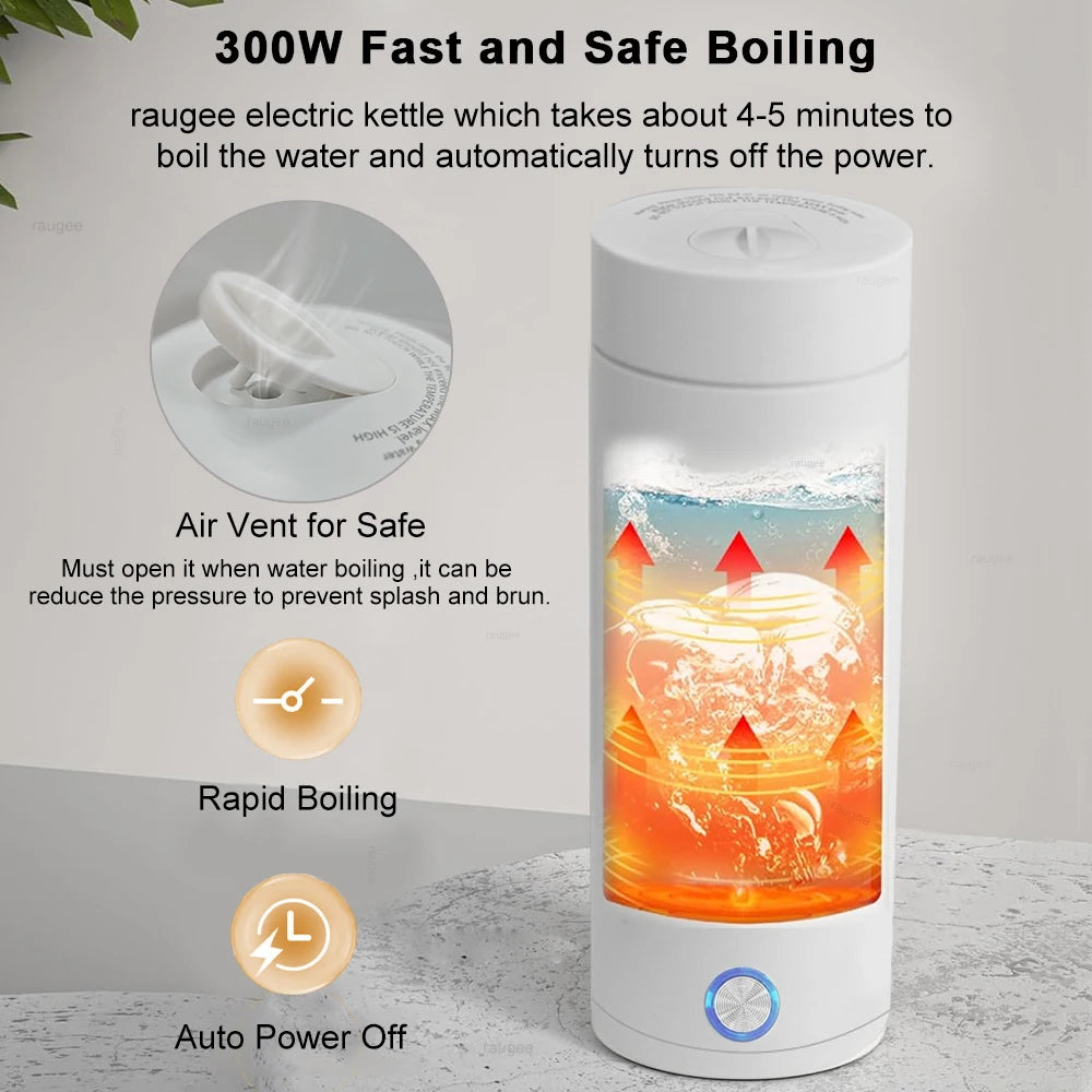 Hervidor eléctrico portátil de viaje, hervidor de té y café de ebullición rápida, Mini calentador de leche para bebé de acero inoxidable 304, hervidores térmicos
