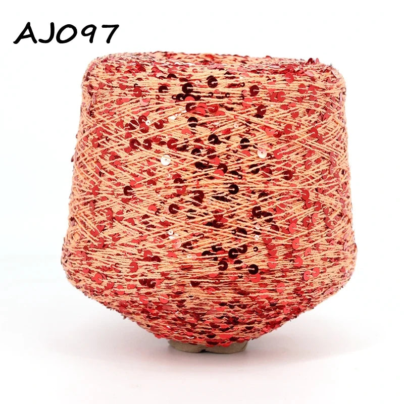 Cooamuu-Hilo de lentejuelas de algodón de lujo, hilo para tejer a mano, 500G/bobina, 3MM + 6MM, accesorios de lentejuelas