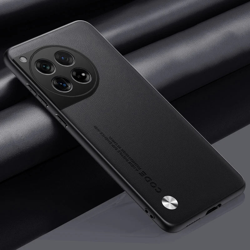 Funda de cuero PU de lujo para OnePlus 12 5G, funda trasera de silicona a prueba de golpes, funda de teléfono de protección completa para OnePlus12 One Plus 12