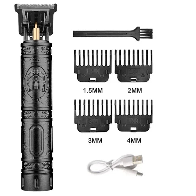 Máquina para cortar cabello T9, cortadora de pelo Vintage, afeitadora de carga rápida USB, cortadora de pelo inalámbrica para peluquero, Barbe para hombres