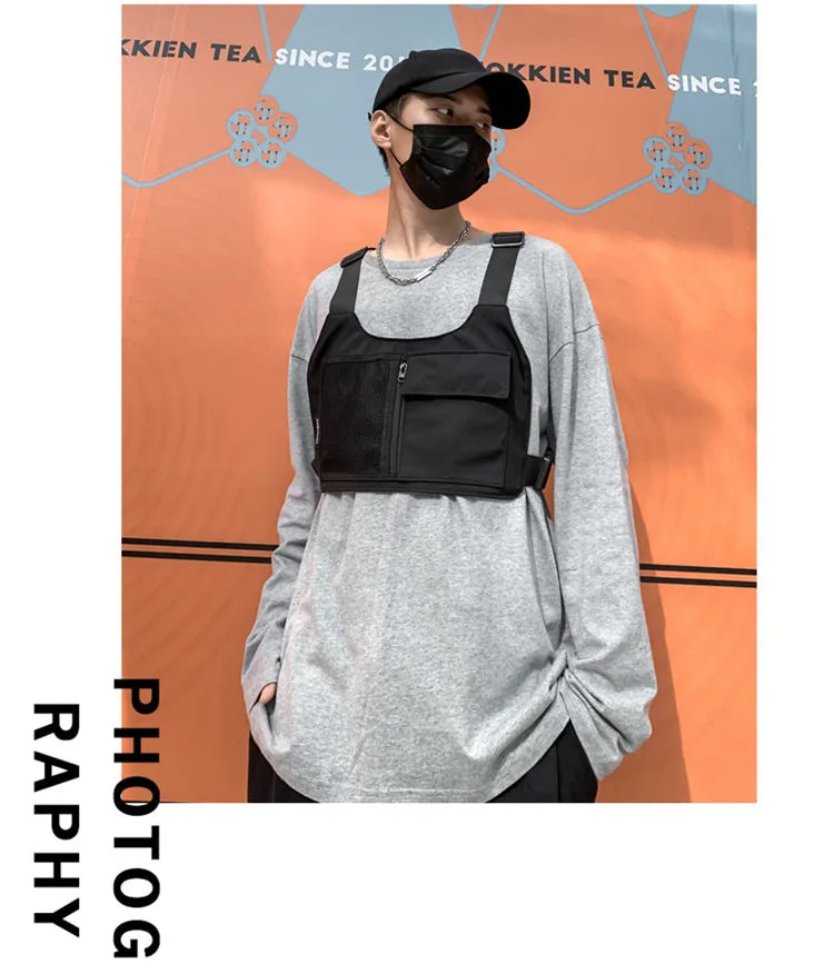 Bolso de Pecho Unisex Estilo Hip-Hop de Homefish, Bolsos de Pecho de Nailon de Alta Calidad, Mochila Táctica Multifuncional