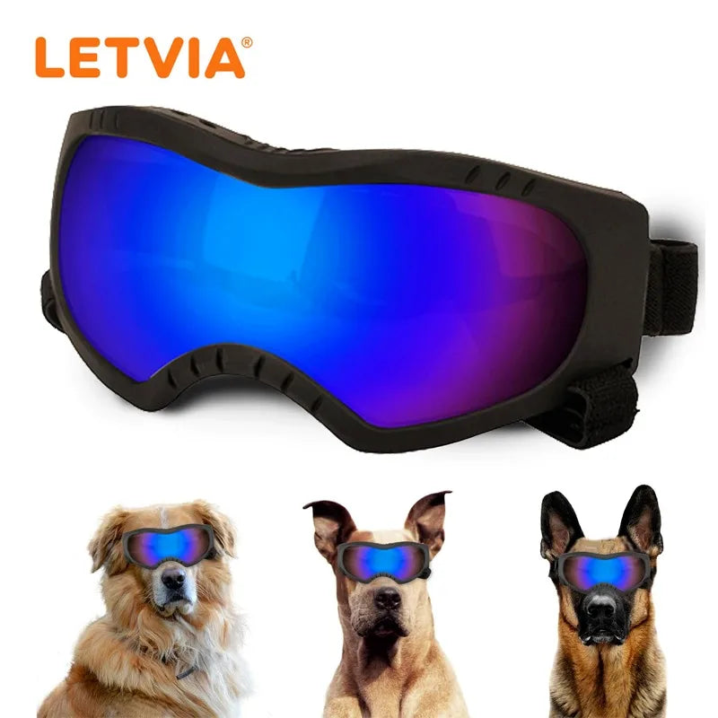 LETVIA Gafas para perros Gafas de sol con protección UV para mascotas para perros medianos Gafas específicas para mascotas al aire libre A prueba de viento A prueba de arena para senderismo