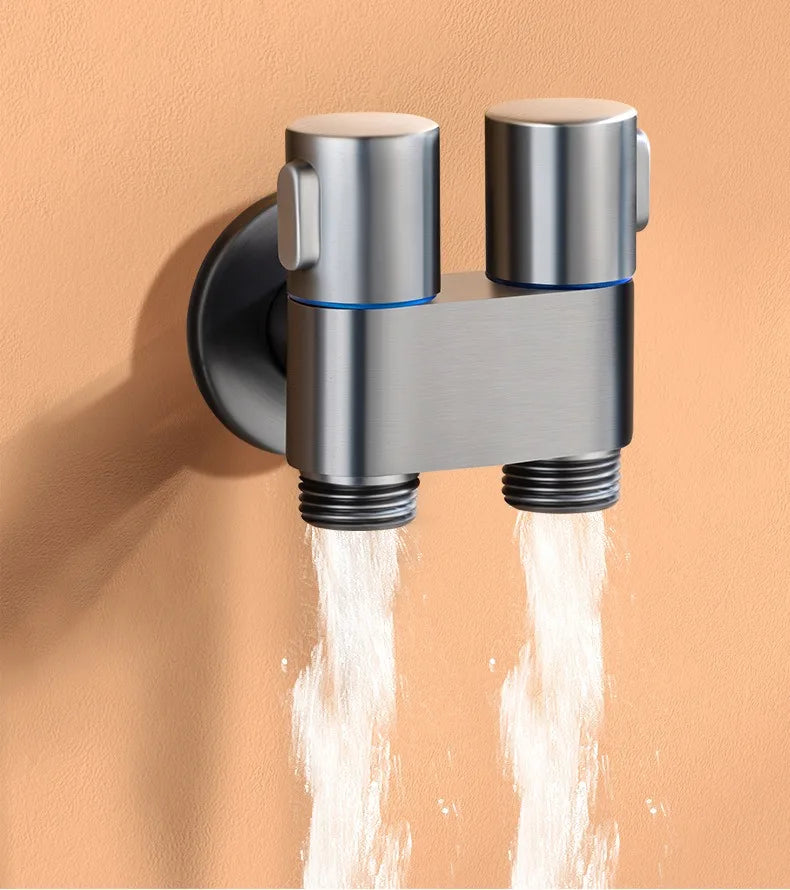Juego de rociador de bidé para baño, rociador de bidé de mano, válvula de ángulo de salida doble, accesorios de baño