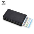 Cartera de aluminio Rfid para hombre, tarjeteros, monedero de fibra de carbono para hombre, cartera inteligente delgada de negocios, tarjetero de crédito, funda, soporte para notas