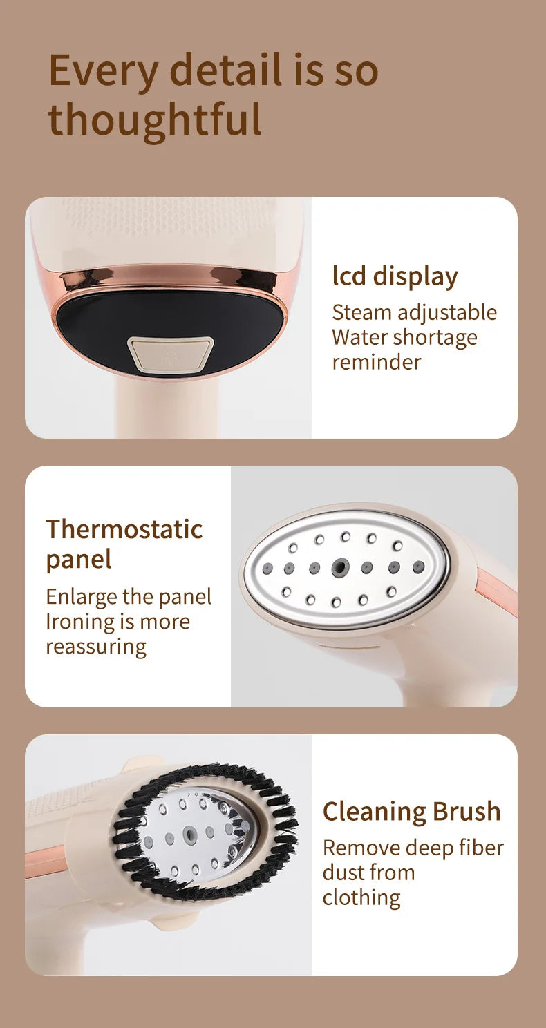 Plancha de Vapor Vertical Portátil HOMEFISH de Alta Potencia con Tres Velocidades para Planchado Suave en el Hogar