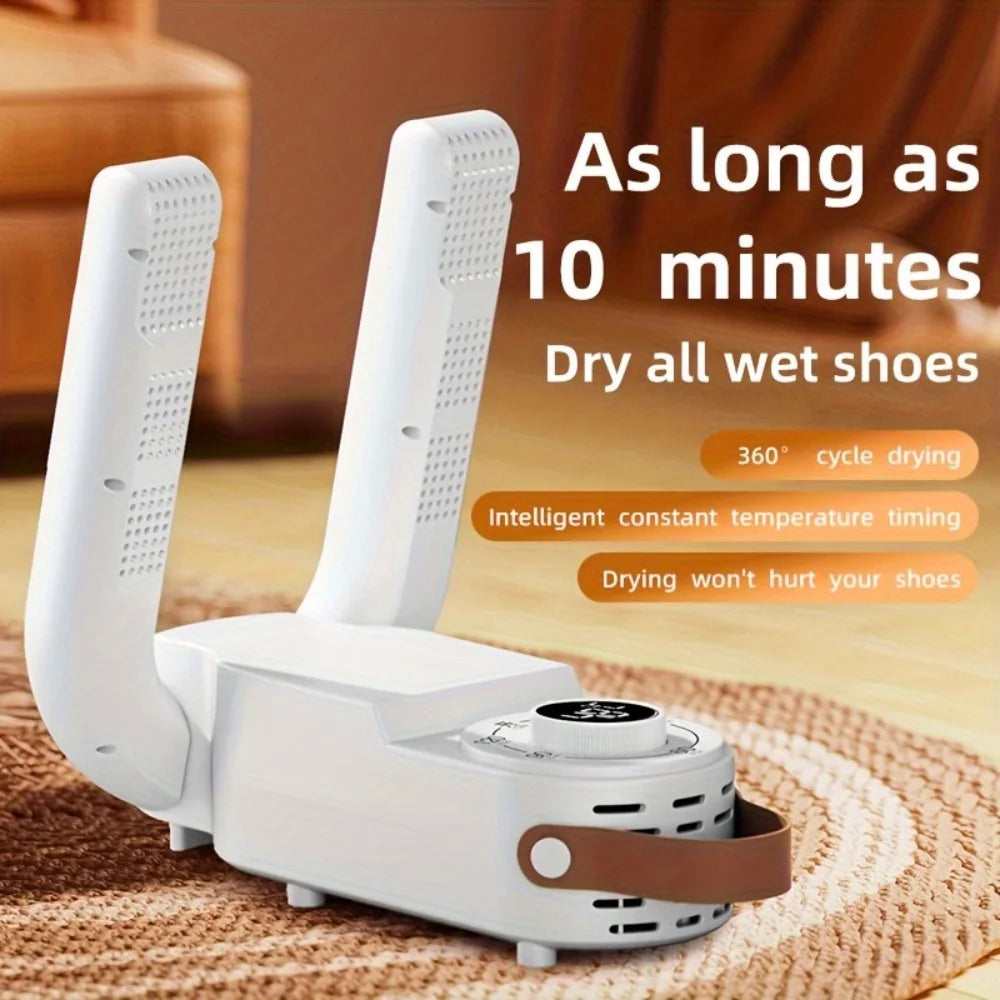 Secador eléctrico de zapatos, secador de botas, secador de calzado con soporte retráctil, apto para varios tipos de calzado, seca rápidamente zapatos, botas, guantes y calcetines, calienta, temporizador inteligente, pl