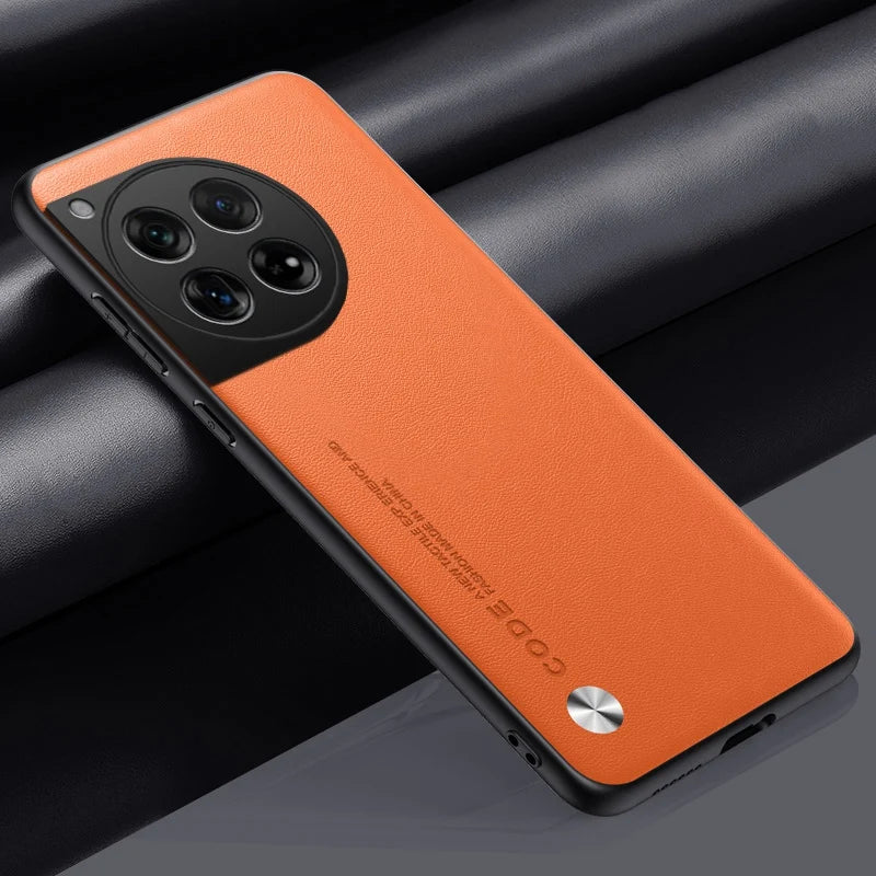 Funda de cuero PU de lujo para OnePlus 12 5G, funda trasera de silicona a prueba de golpes, funda de teléfono de protección completa para OnePlus12 One Plus 12