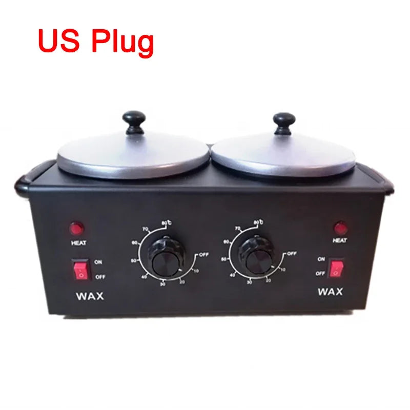 Calentador de cera doble, máquina calentadora de cera eléctrica profesional 2 en 1, depilación de parafina para depilación, uso en salón de Spa y cuerpo Facial