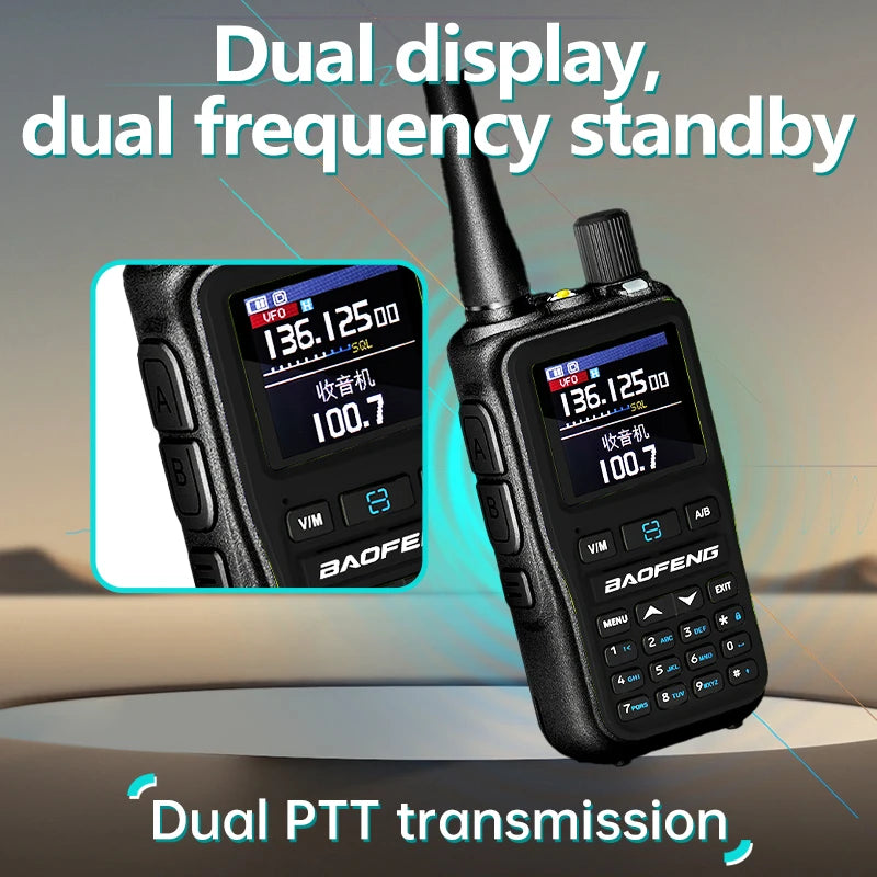 Baofeng UV 5RMINI Walkie Talkie de lectura de frecuencia inalámbrica AM de largo alcance cargador multibanda tipo C Radioaficionado 1 ud.