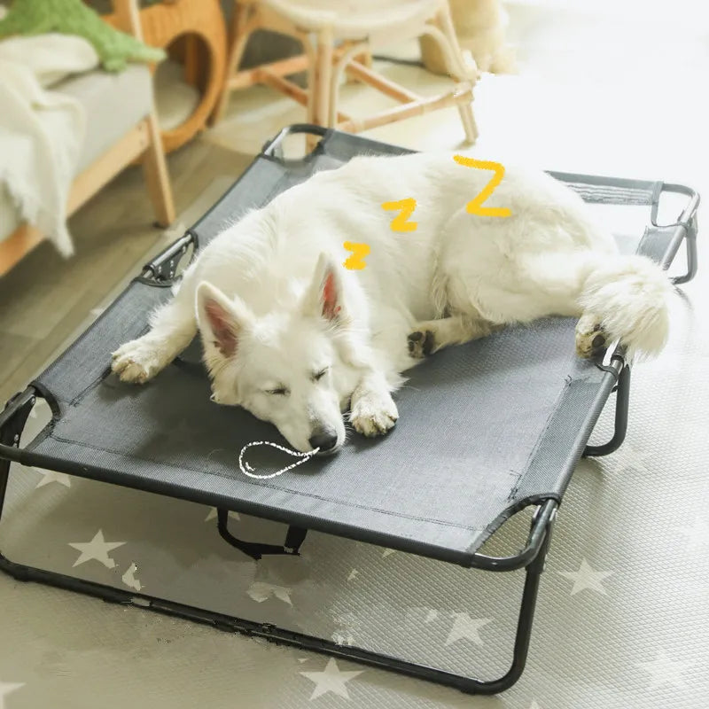 Cama antihumectante para perros, cama transpirable para perros grandes, plegable, para acampar y dormir, perrera colgante para el suelo