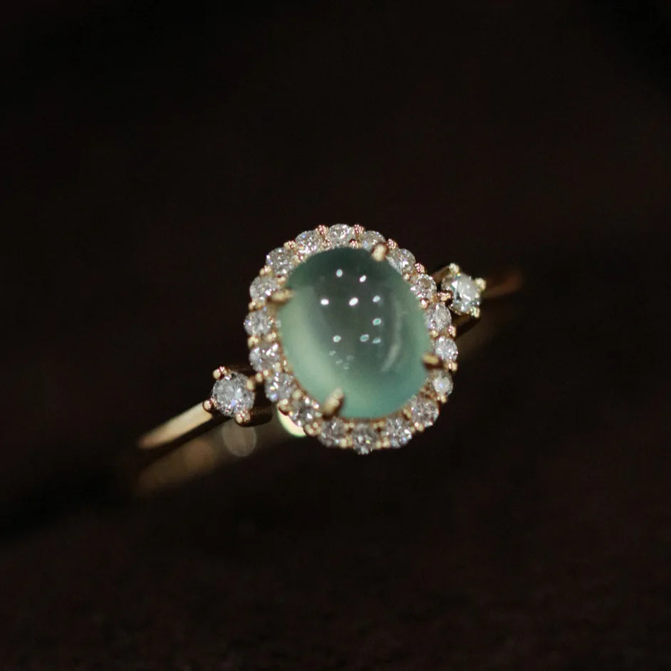 Anillo de Ópalo de Plata de Ley 925 para Mujer, Ajustable, para el Dedo Índice, Diseño Simple y Elegante, Joyería de Alta Gama, Regalo