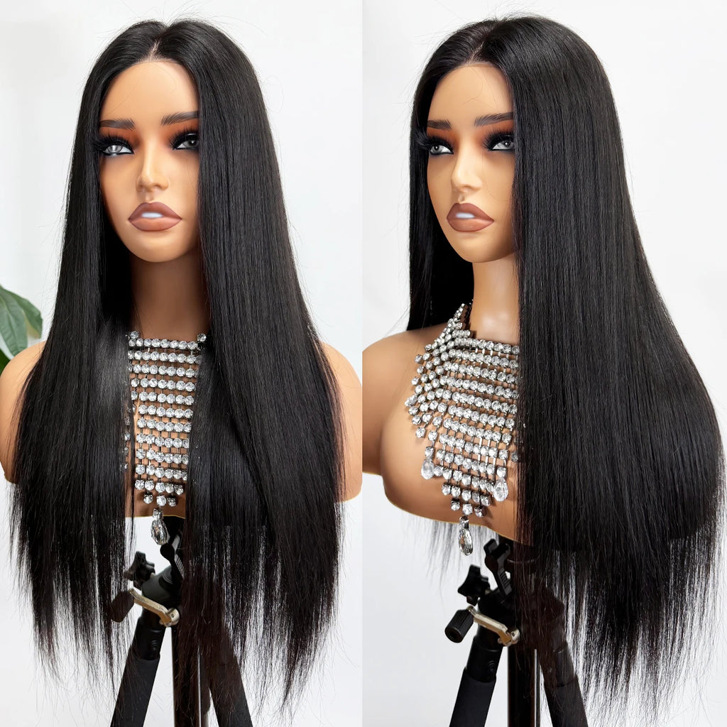 Peluca de cabello humano liso de 20 pulgadas de largo con base de seda de 10x12 cm, peluca de cabello humano virgen con base frontal de PU Bio, lista para usar.