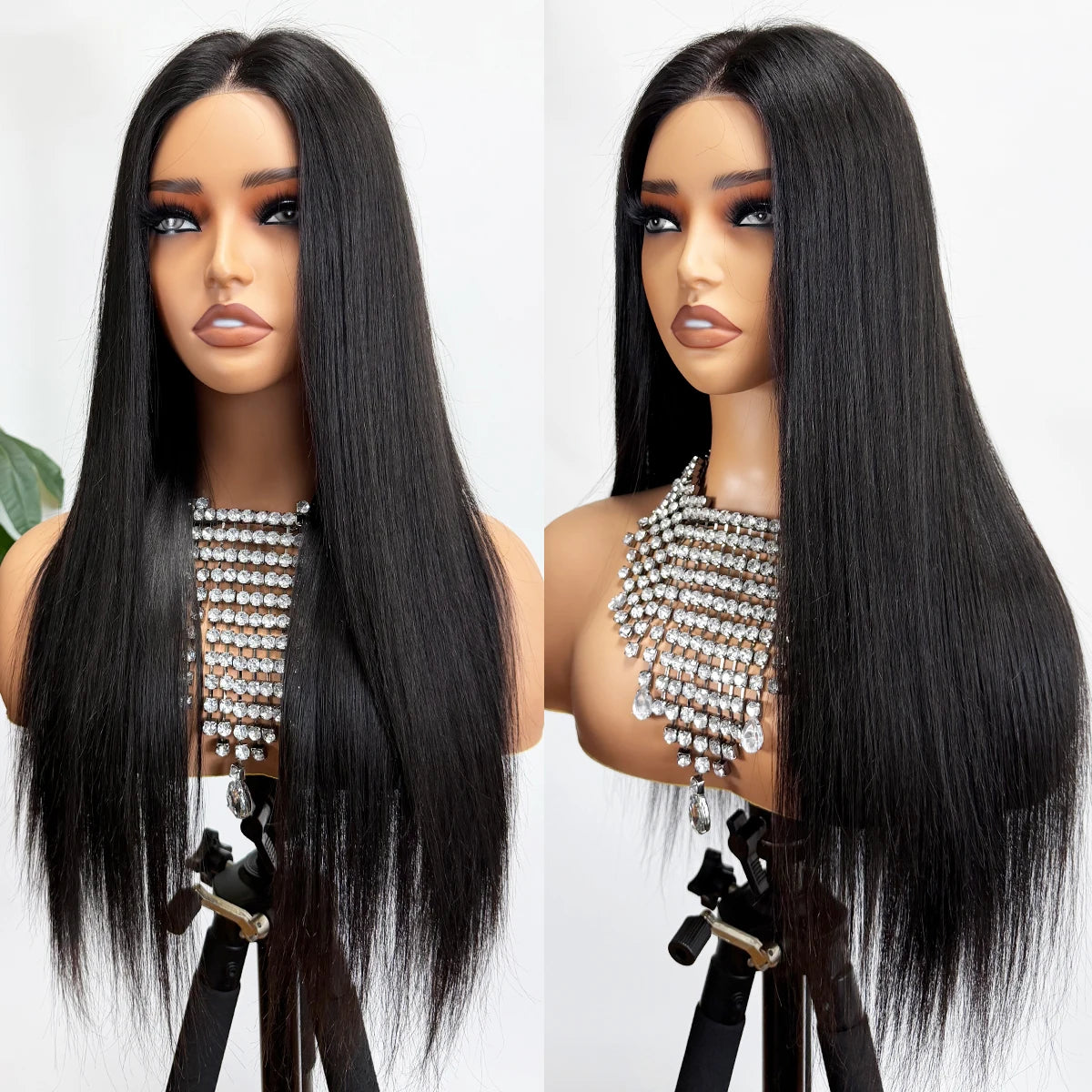 Peluca de cabello humano liso de 20 pulgadas de largo con base de seda de 10x12 cm, peluca de cabello humano virgen con base frontal de PU Bio, lista para usar.