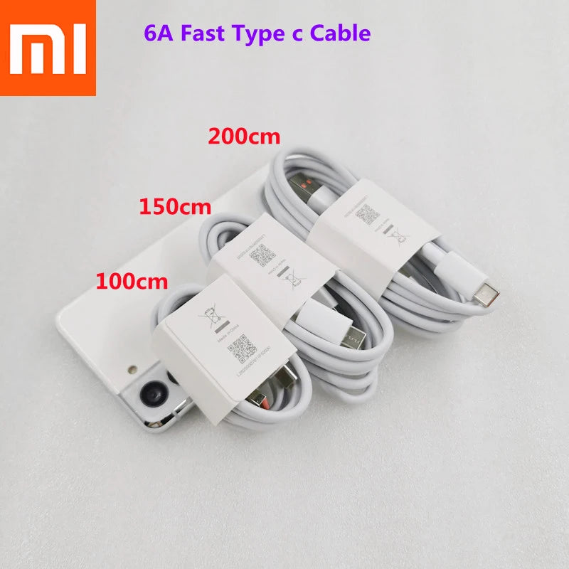 Xiaomi Original 120W 67W 55W 6A Turbo carga rápida USB tipo C Cable de datos 1/2/1,5 M para Xiaomi POCO F3 F4 F5 X3 X4 X5 Pro GT Mi 14