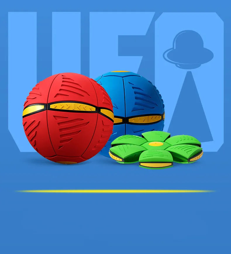 Bola de platillo volador azul para padres y niños al aire libre, juguete para pies, deformación mágica, presión del pie, Bola de ventilación de descompresión