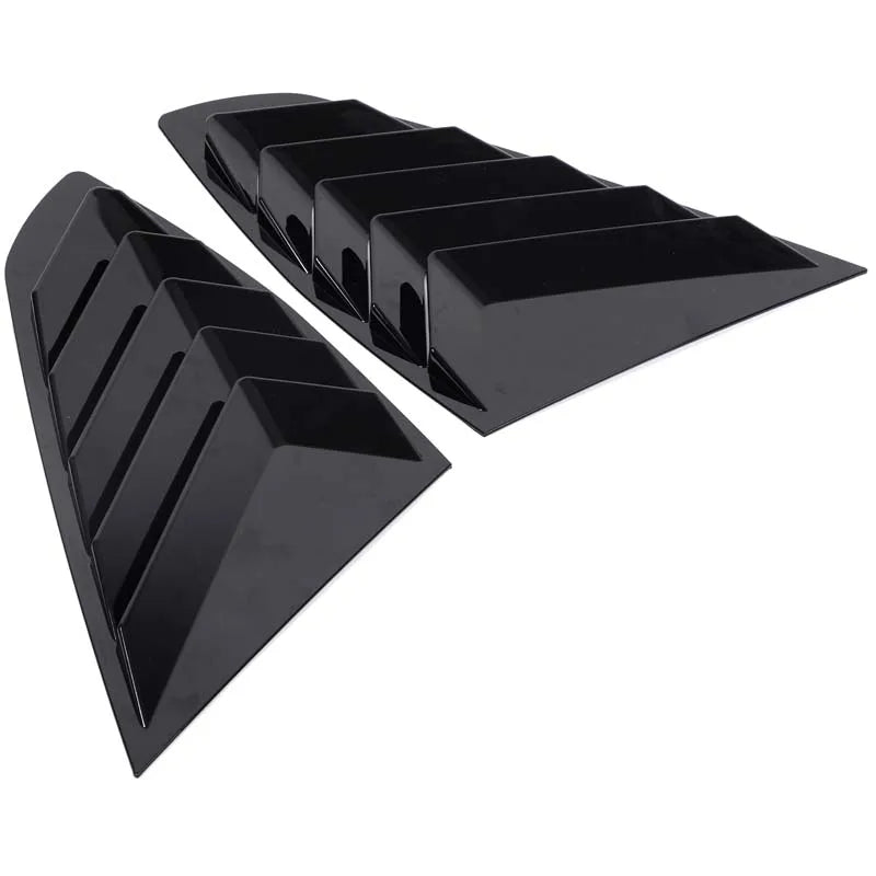 WoeFor 2020-2024 BMW Serie 4/i4 G22 persianas triangulares traseras ABS negro piano, accesorios de modificación exterior para coche, juego de 2 piezas