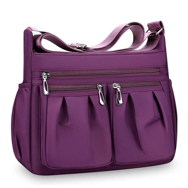 Bolso cruzado de nailon para mujer, bolso de hombro de gran capacidad, bolso femenino con múltiples bolsillos, bolso de compras de viaje para mujer, bolso de ocio