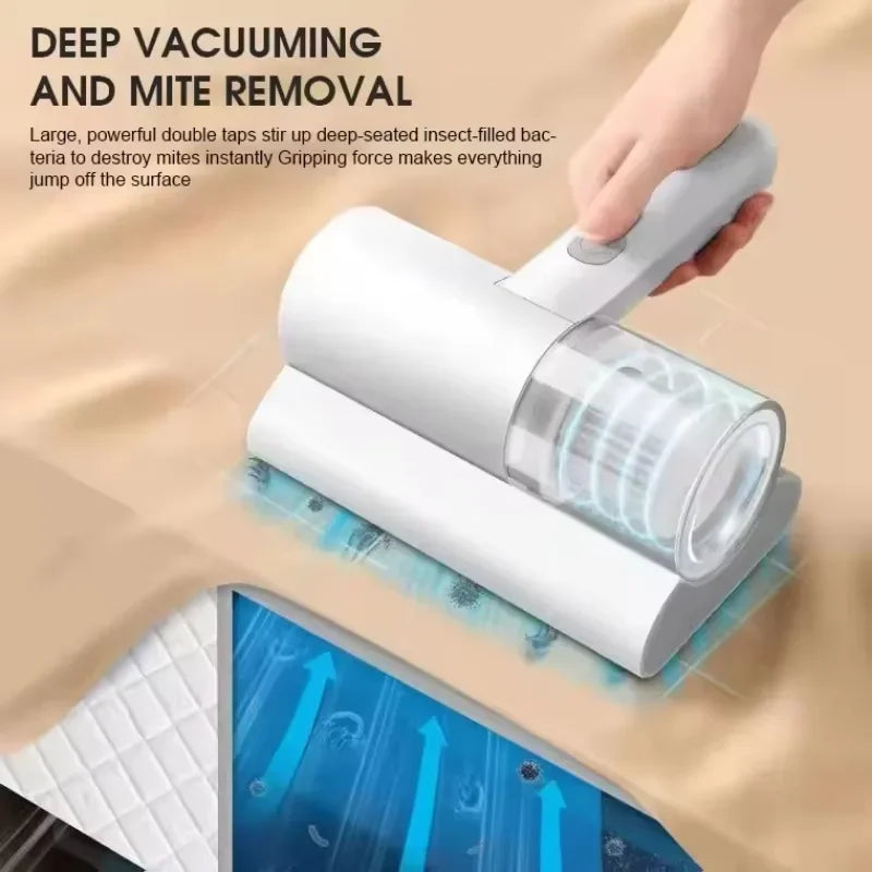Aspiradora de colchón para el hogar, eliminador de ácaros eléctrico, inalámbrico, de mano, esterilización Uv, removedor de cama