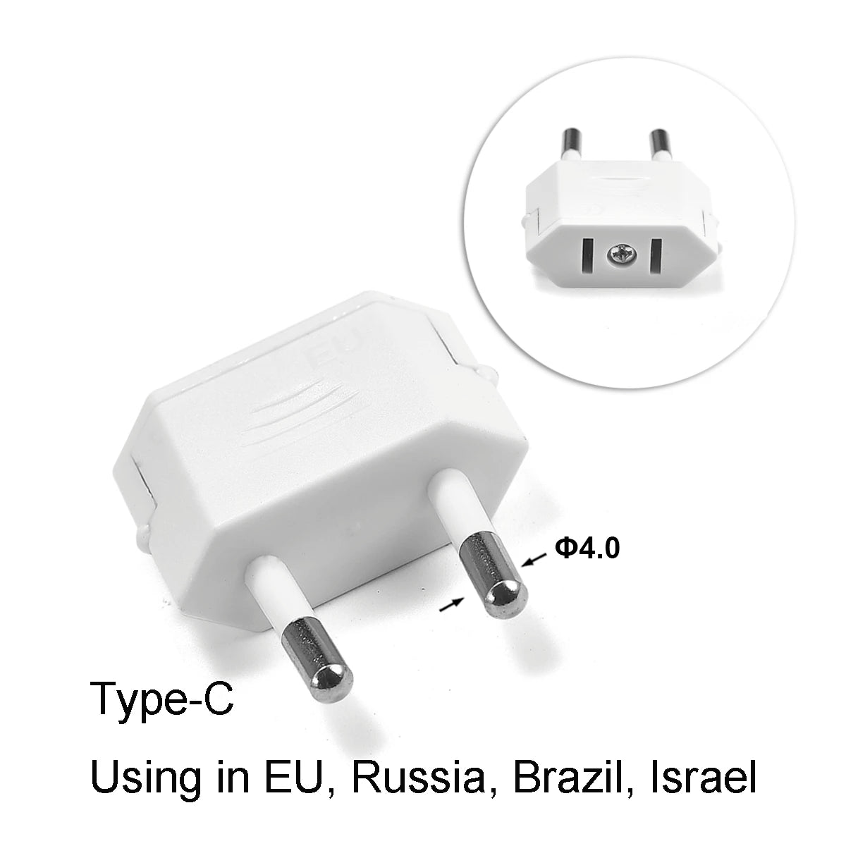 Adaptador de enchufe eléctrico estadounidense, europeo, UE a EE. UU., América, China, CN, Canadá, CA, adaptador de viaje, enchufe de 2 pines, convertidor tipo A, adaptador de corriente