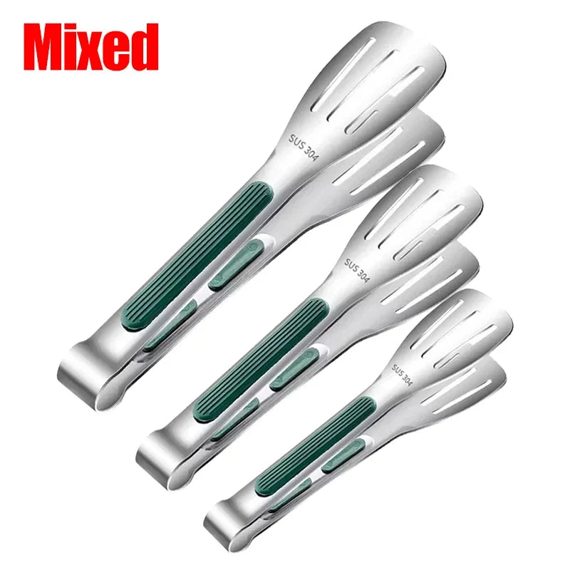 Nuevas Pinzas de Acero Inoxidable para Alimentos, Pinzas para Carne, Ensaladas, Pan, Pinzas para Barbacoa, Pinzas Antideslizantes para Buffet, Utensilios de Cocina, Accesorios de Cocina