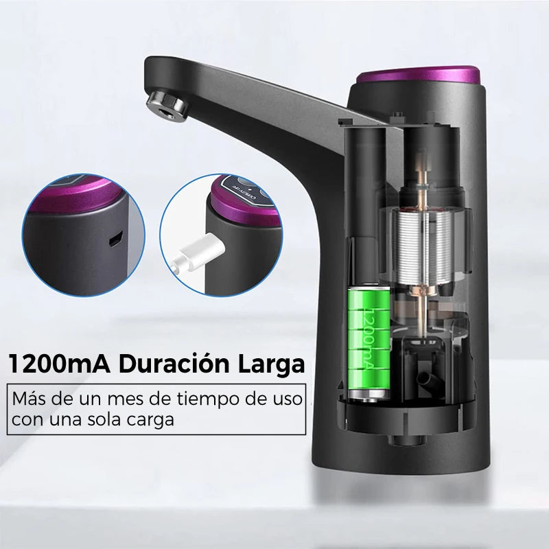 Iruibo Bombeo de agua embotellada USB recargable, bebedero automático con succión inteligente para uso diario en la oficina de la escuela
