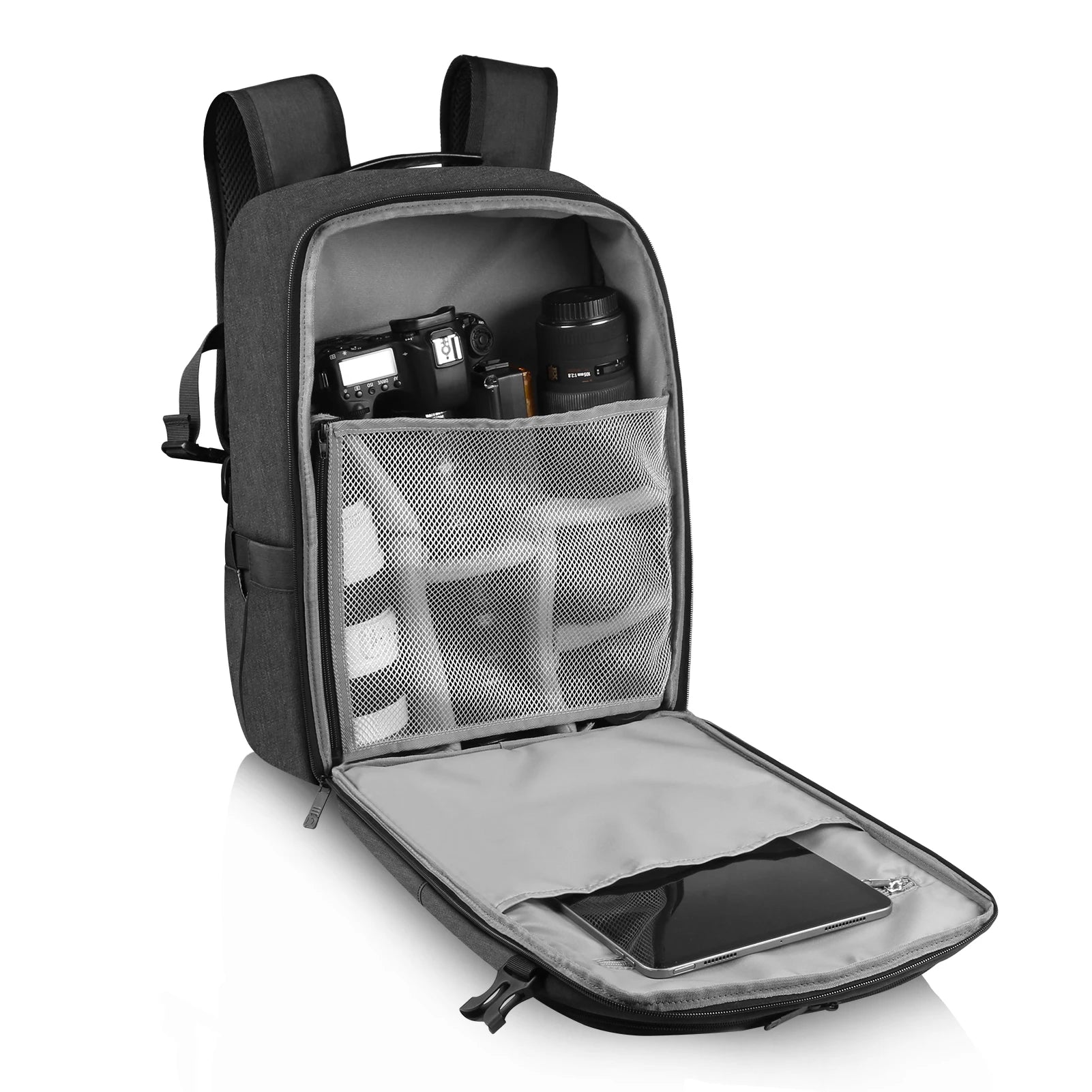 Mochila para cámara PULUZ PU5018B con panel solar, bolsa para cámara resistente al agua, mochila de fotografía multifuncional de gran capacidad