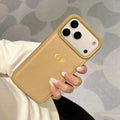Funda de piel sintética de lujo con nombre personalizado para iPhone 17 16 15 14 13 12 11 Pro Max Plus Air Hot Gold Foil letra grabada