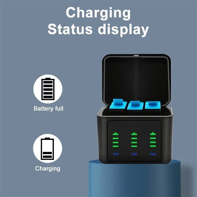 Batería de 2000mAh para GoPro Hero 11 10 9, paquete de batería de iones de litio, almacenamiento de batería de cámara de movimiento para baterías recargables GoPro Hero9