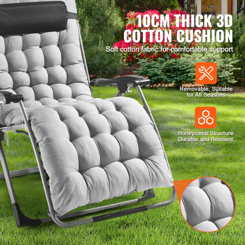 SucceBuy Silla de gravedad cero, sillón reclinable de gravedad cero, silla antigravedad ajustable con cojín, reposapiés y portavasos