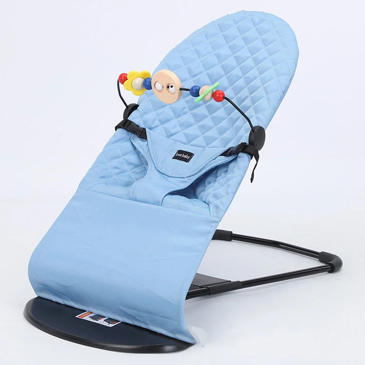 Mecedora plegable para bebé con juguetes, asiento ajustable para bebé con cubierta de tela, columpio multifunción