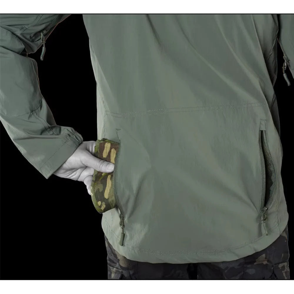 Chaqueta táctica delgada de nylon para exteriores, modelo Tr RG Light Cavalry, impermeable, con capucha, tipo softshell, para asalto.