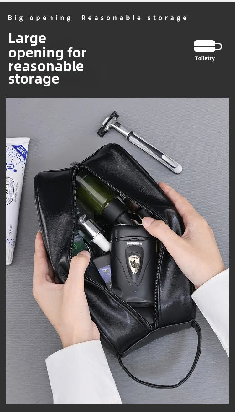 Neceser de PU con múltiples bolsillos para mujer y hombre, bolsas de maquillaje esenciales de viaje, bolsa colgante impermeable, bolsa organizadora de lavado de cosméticos