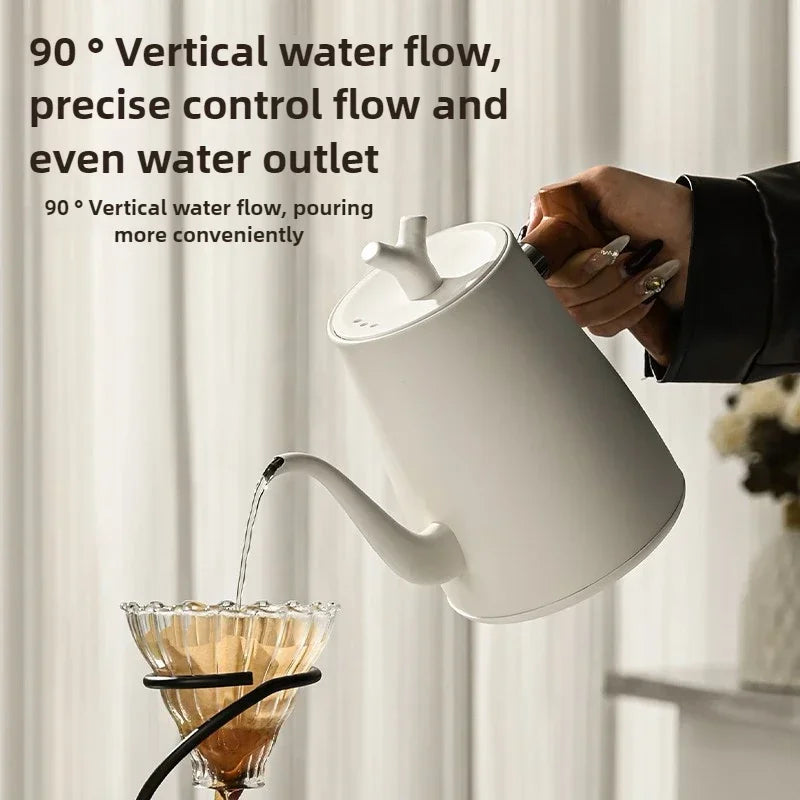 Tetera eléctrica con cuello de cisne de 1000W, cafetera de acero inoxidable 304 de 1000ml, pantalla LED de temperatura inteligente para café y té