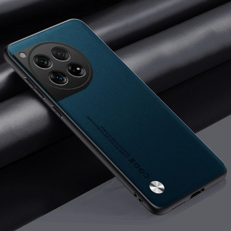 Funda de cuero PU de lujo para OnePlus 12 5G, funda trasera de silicona a prueba de golpes, funda de teléfono de protección completa para OnePlus12 One Plus 12