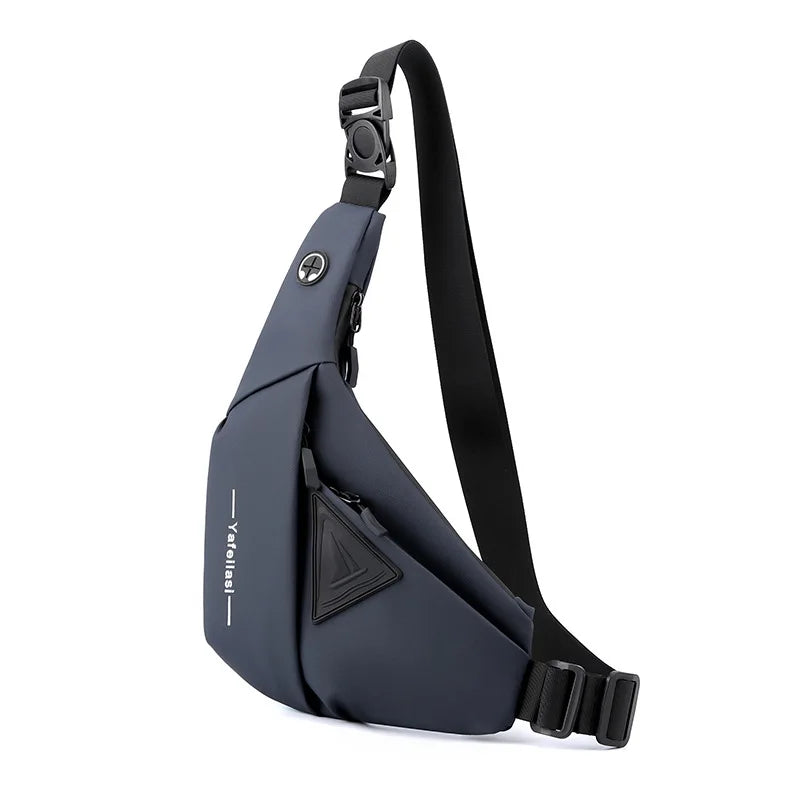 Bolso de Pecho Impermeable para Hombre, Bandolera, Mochila para Viajes Diarios, Membrana de Cuero Resistente a Salpicaduras, Ideal para Viajes Casuales