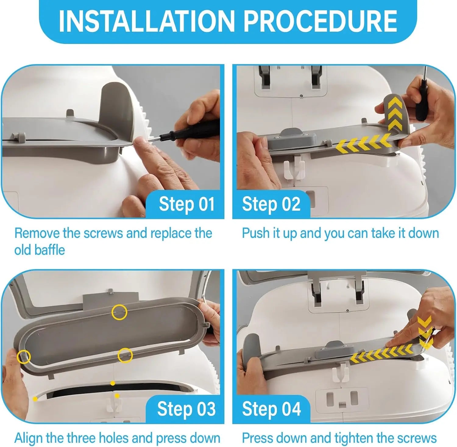 TONEPIE Accesorios para Caja de Arena Automática para Gatos, Puerta de Recambio para Contenedor de Inodoro Autolimpiable, Piezas de Repuesto, Suministros para Gatos