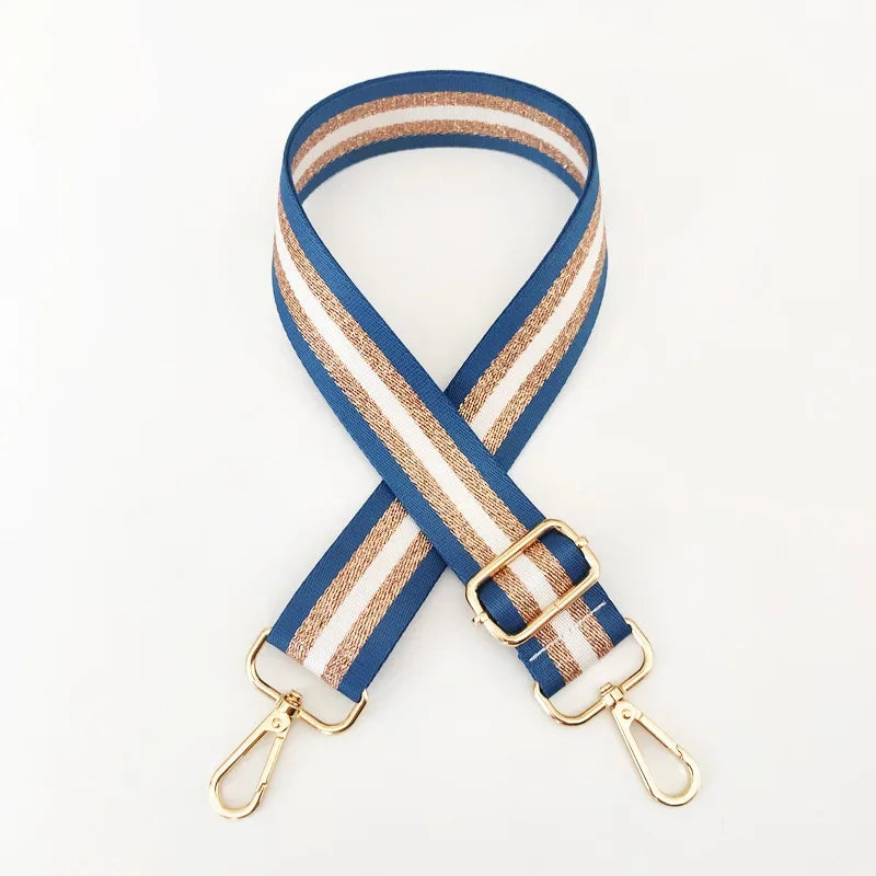 Correa de Hombro Universal para Bolso con Rayas, Correa de Repuesto Ajustable para Llevar Cruzado con Cierre Metálico, Accesorios Multicolor para Bolsos