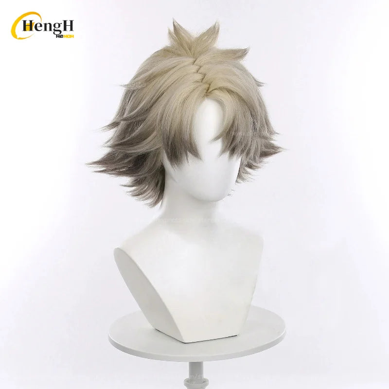 En stock Anime Zanka Guita Enji ‌   Pelucas de Cosplay Rudo Amo Li Glaze, pelo sintético resistente al calor, pelucas para fiesta de Halloween + gorro de peluca