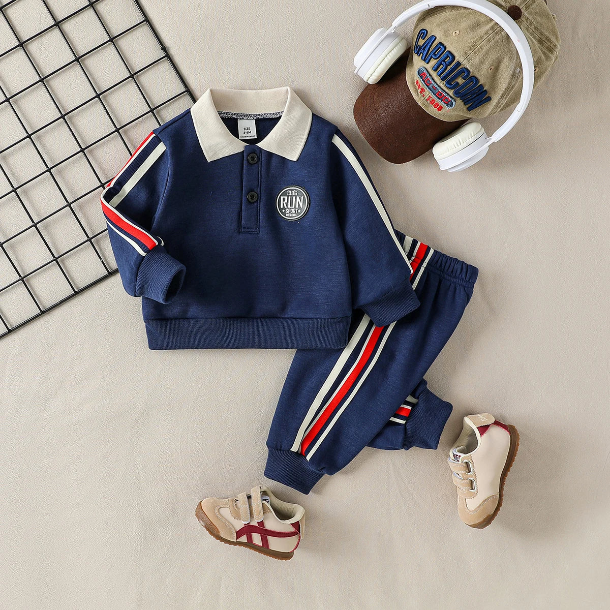2 uds 2025 nuevo estilo Otoño Invierno bebés sudadera de manga larga y pantalón traje deportivo Casual conjunto de ropa de moda occidental para 1-3 años