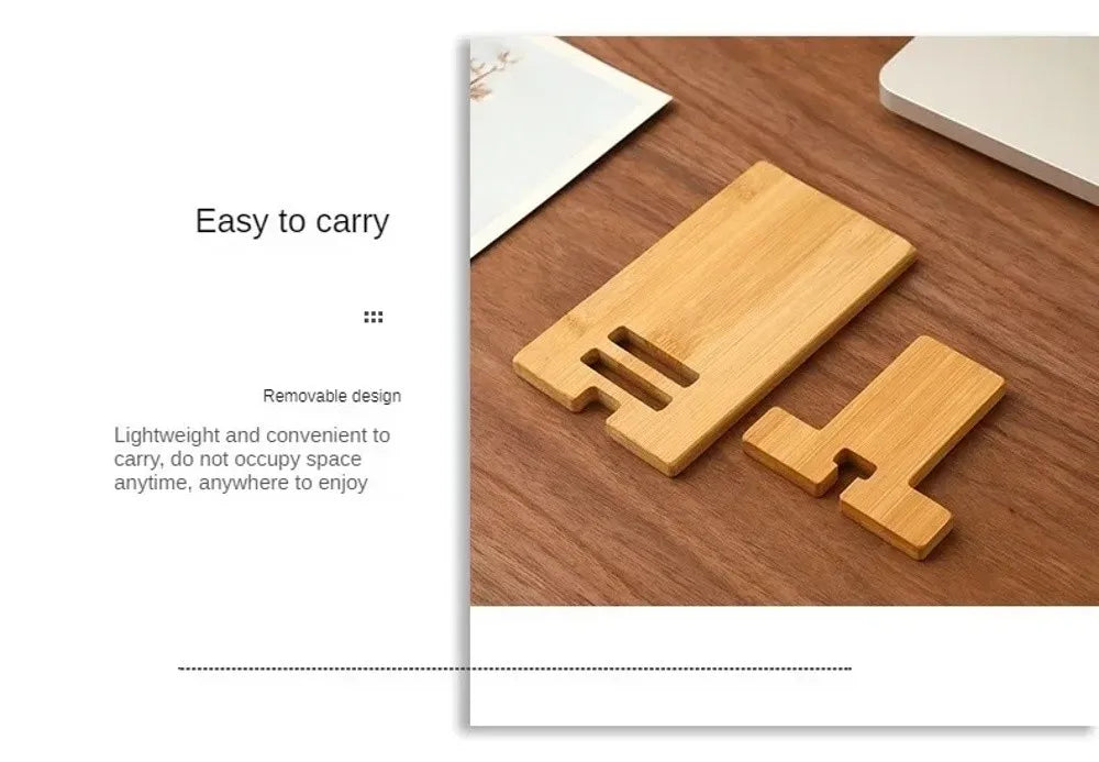 Soporte de madera para teléfono de escritorio, soporte multifuncional para tableta, soporte para teléfono móvil para el hogar/oficina