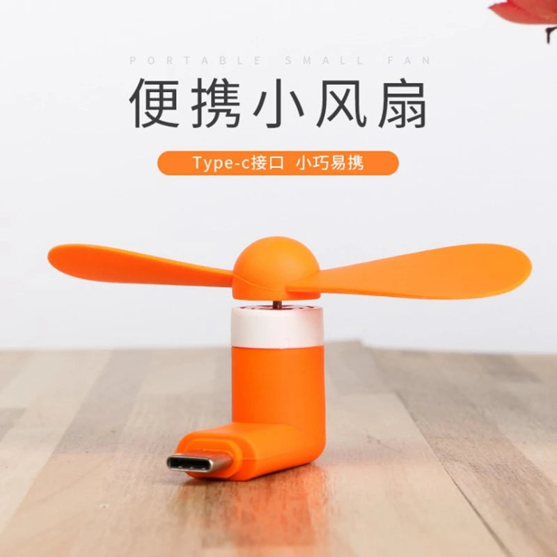 Mini ventilador portátil creativo para teléfono móvil, miniventilador de carga, ventilador de refrigeración del Tesoro, dispositivo USB, probador de ventiladores para tipo C