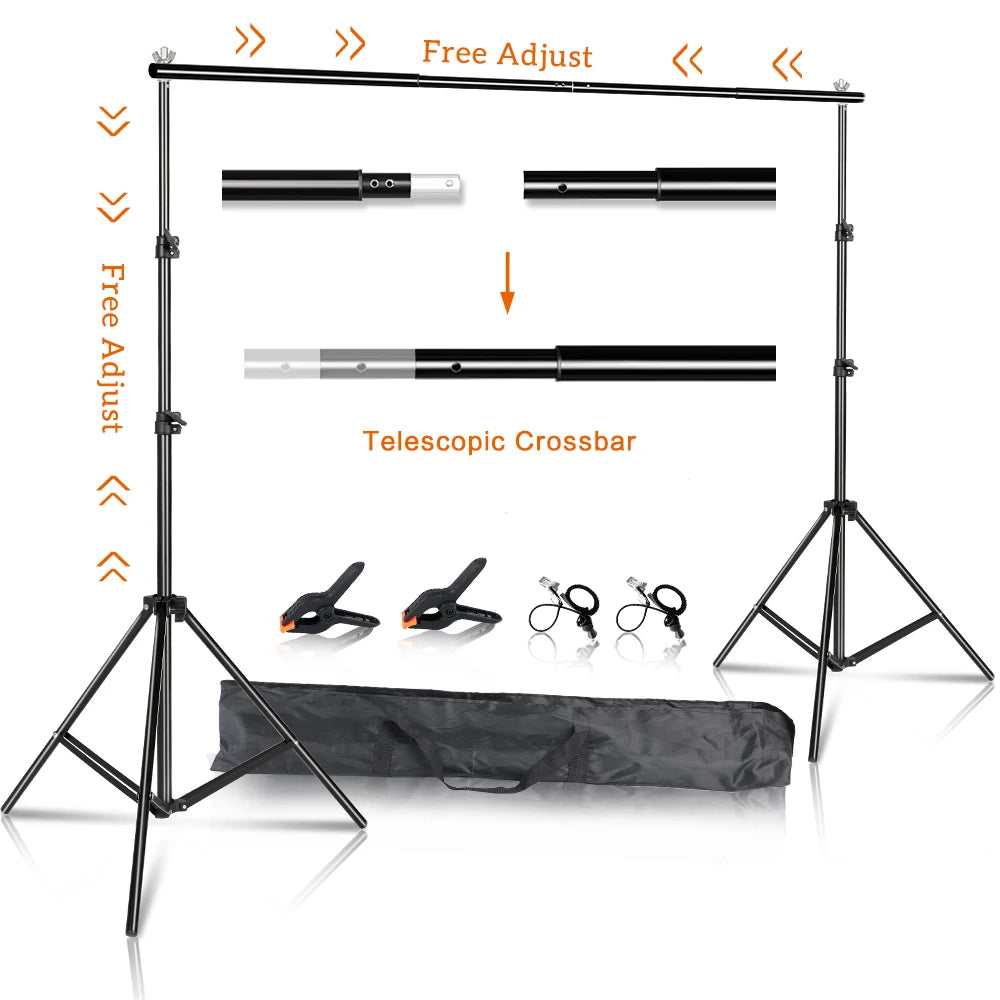 Soporte para Fondo Fotográfico SH, Sistema de Marco para Lienzo, con Estuche de Transporte, para Fotografía y Video en Estudio