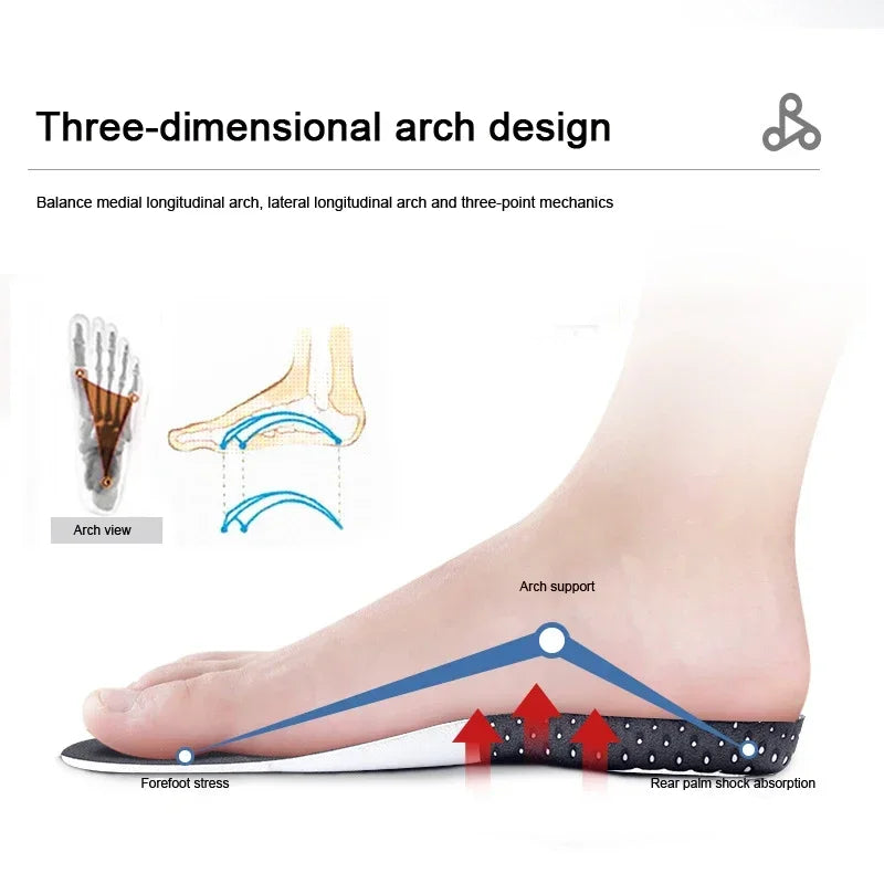 Plantillas ortopédicas para pies, soporte para arco, fascitis Plantar, plantilla ortopédica de silicona que absorbe los golpes, cojín suave para correr, 6 uds.