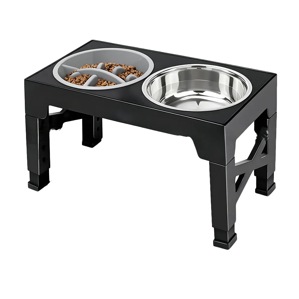 Comederos Elevados para Perros con Soporte Ajustable y Doble Tazón de Acero Inoxidable para Comida y Agua, para Perros Pequeños, Medianos y Grandes