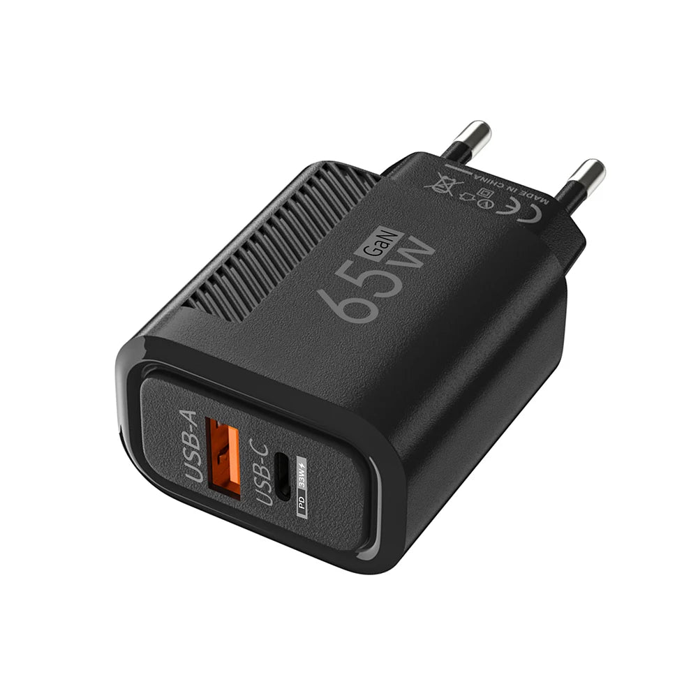 Cargador de USB-C de 65W GaN, Cable PD tipo C de carga rápida, adaptador de teléfono móvil para iPhone 16, Xiaomi, Samsung, Xiaomi, QC 3,0, cargador de pared
