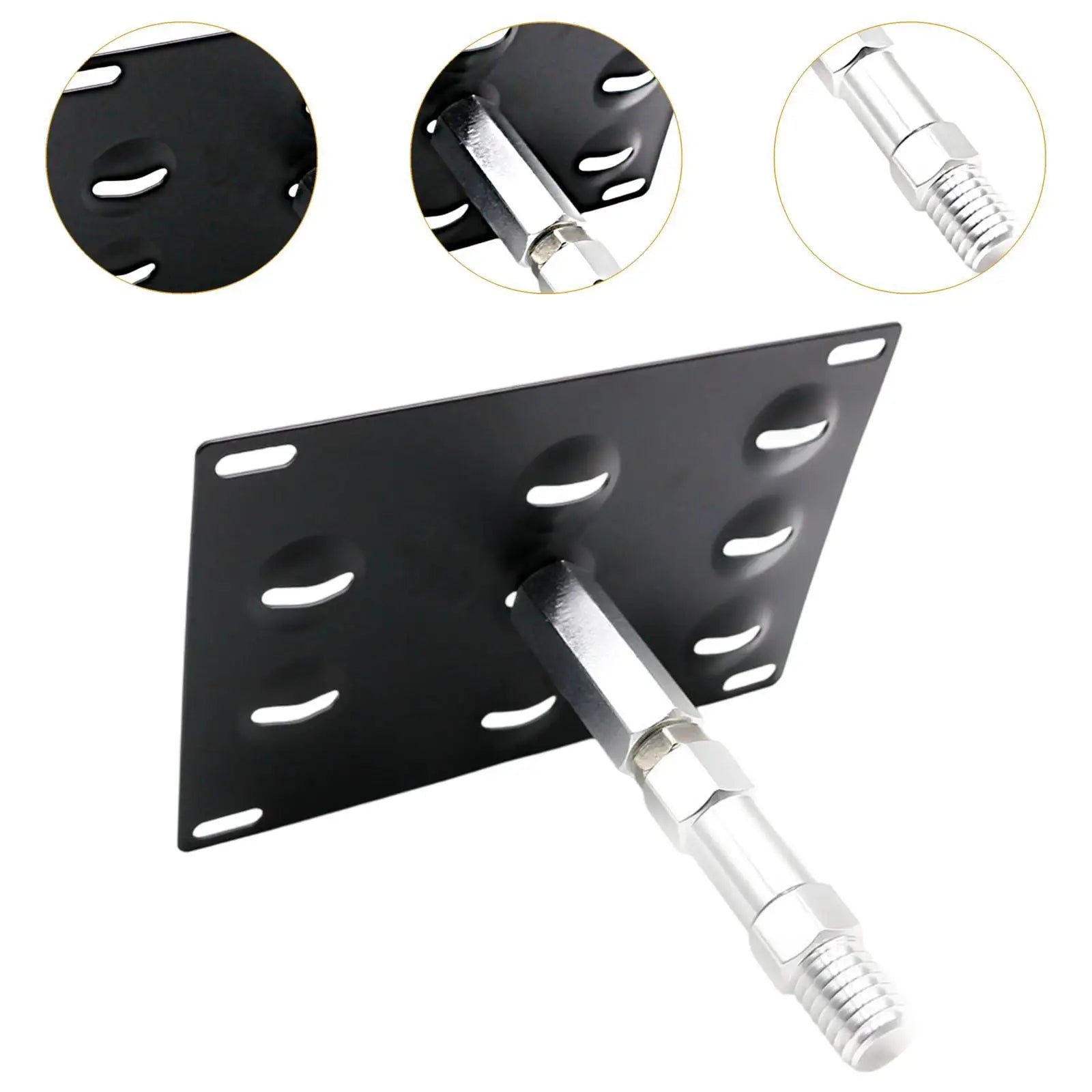 Soporte para Placa de Matrícula con Gancho de Remolque para Automóvil, Marco de Aluminio Ajustable para Placa de Matrícula para Modelos Europeos BMW y MINI